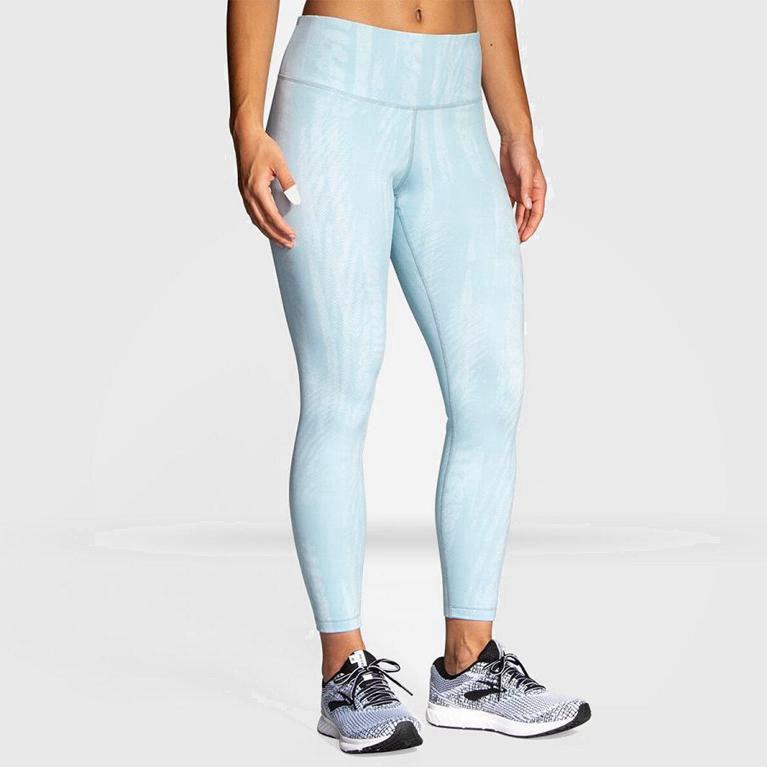 Brooks Formation Israel - Women's Running Leggings - Blue (63549-VKDQ)